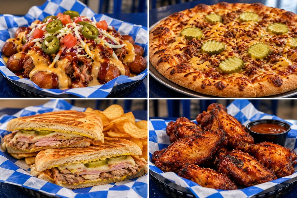 Appetizers, pizza, sandwiches, and wings at Interruption Public House